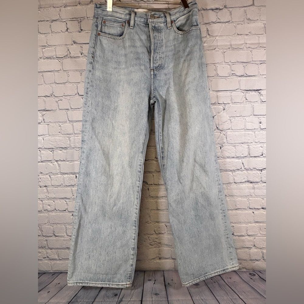 Aritzia Denim Forum Farrah Light Wash Iconic Retro Streetwear Wide Leg Jeans 28L